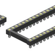 5.08mm Pitch, 2 Row, Vertical, Surface Mount, IC Socket, DIP Package, Open Frame, Tin/Gold, 10 Contacts