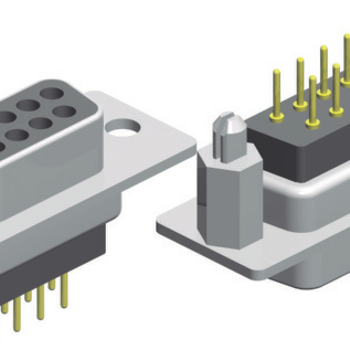D-Sub, Raised Solder Tail, Straight, Through Hole, 37 Contacts, Female, Tin/Gold, 4-40 UNC Rivet + Board Lock, 12.70mm