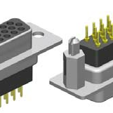 D-Sub, D-Sub High Density, Raised Solder Tail, Straight, Through Hole, HD44 Contacts, Female, Gold, 4-40 UNC Rivet