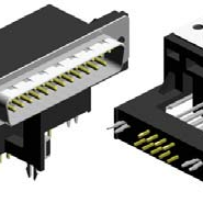 D-Sub, Raised, Right Angle, Through Hole, 25 Contacts, Female, Tin/Gold, 4-40 UNC Jack Screw + Board Locks