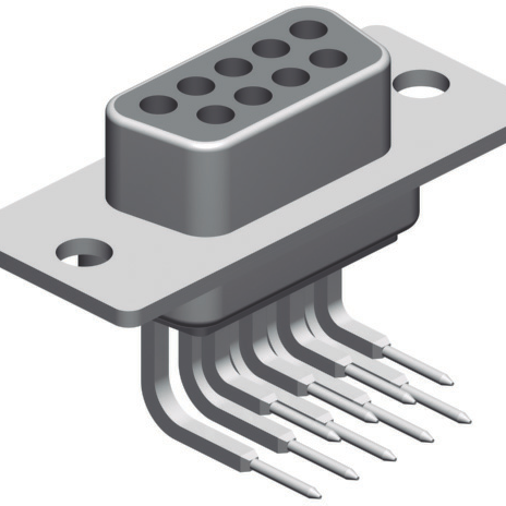 D-Sub, Open Body, Right Angle, Through Hole, 25 Contacts, Female, Gold, 4-40 UNC Jack Screw