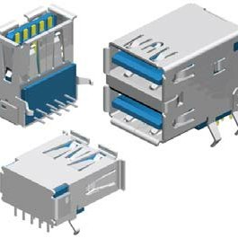 USB, Type C, 3.1, Right Angle, Tin/Gold, Black, 24 Contact, Surface Mount, Female