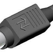 Mini Din, Plug, Cable Mount, Silver, , 6 Contact, Solder Cup, Female