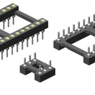 7.62mm Pitch, 2 Row, Vertical, Through Hole, IC Socket, DIP Package, Tin/Gold, 20 Contacts
