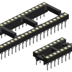 7.62mm Pitch, 2 Row, Vertical, Through Hole, IC Socket, DIP Package, Automatic Insertion, Tin/Gold, 8 Contacts