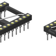 7.62mm Pitch, 2 Row, Vertical, Through Hole, IC Socket, DIP Package, With Capacitor, Tin/Gold, 24 Contacts