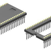 10.16mm Pitch, 2 Row, Vertical, Through Hole, IC Socket, DIP Package, Shrink Socket, Tin/Gold, 24 Contacts