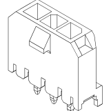 3.00mm Pitch, 1 Row, Straight, Through Hole, Wire to Board, Crimp Connector, 6 Contacts