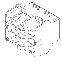 6.35mm Pitch, 3 Row, Straight, Wire Mount, Power to Board, Crimp Connector, 6 Contacts