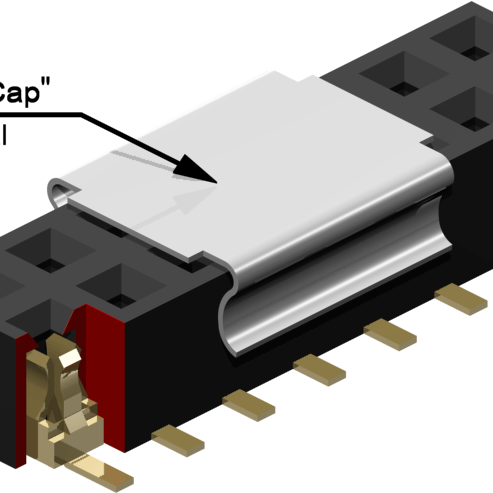 1.00mm Pitch, 2 Row, Vertical, Surface Mount, Socket, PCB, 2.22mm Socket Height, Gold, 32 Contacts