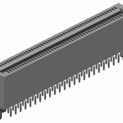 1.27mm Pitch, 2 Row, Vertical, Through Hole, Card Edge, Socket, Tin/Gold, 32 Contacts